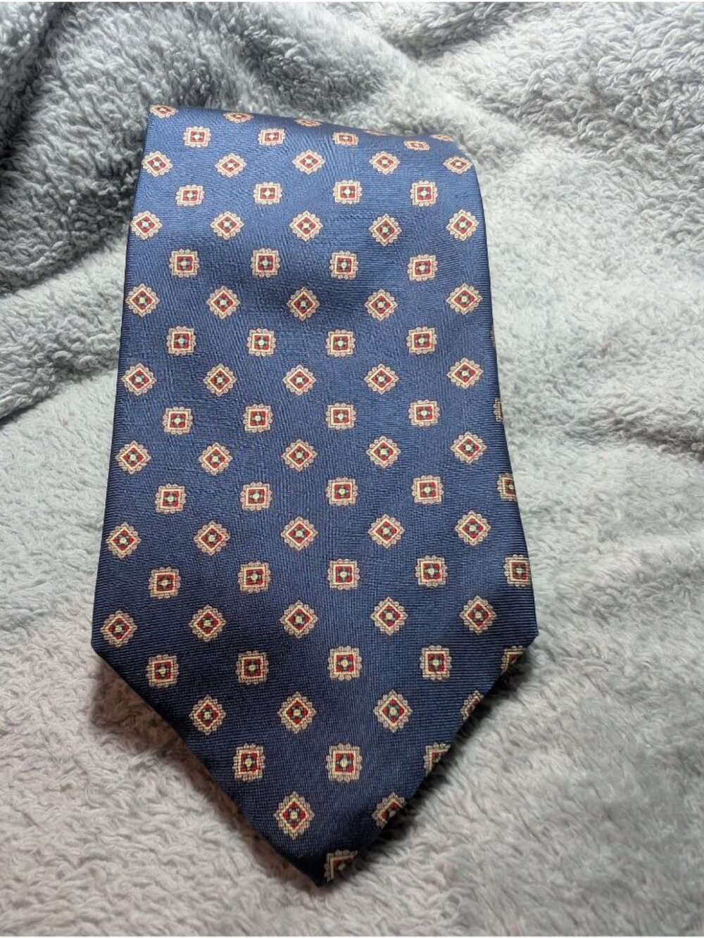 Morgan Hart Mens 100% Silk Geometric Patterned Tie - Made In USA
